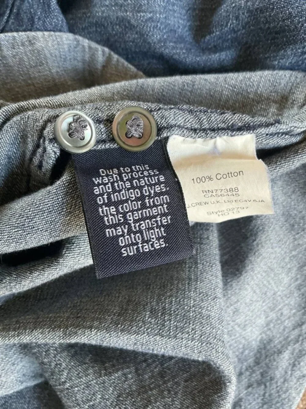 J.Crew Women’s Chambray Button Down Shirt 100% Cotton Small